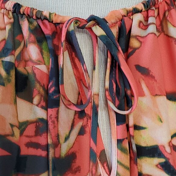 CATHERINE‎ MA Landrino sleevless dress.. Tie at top.. big ruffle. Cottagecore. - Picture 4 of 8